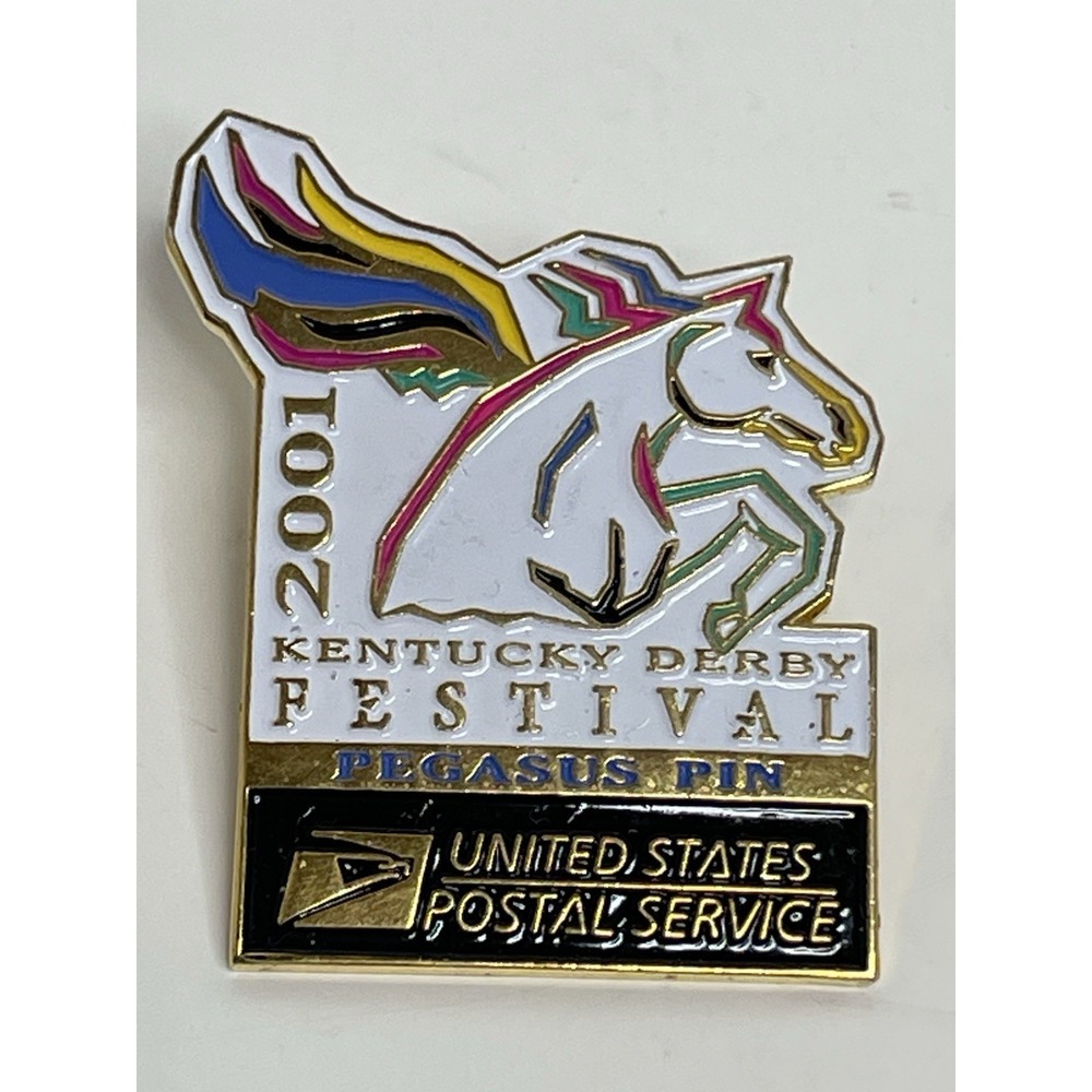 USPS Kentucky Derby Festival 2001 Pegasus Pin Horse Racing USA Vintage Lapel Hat